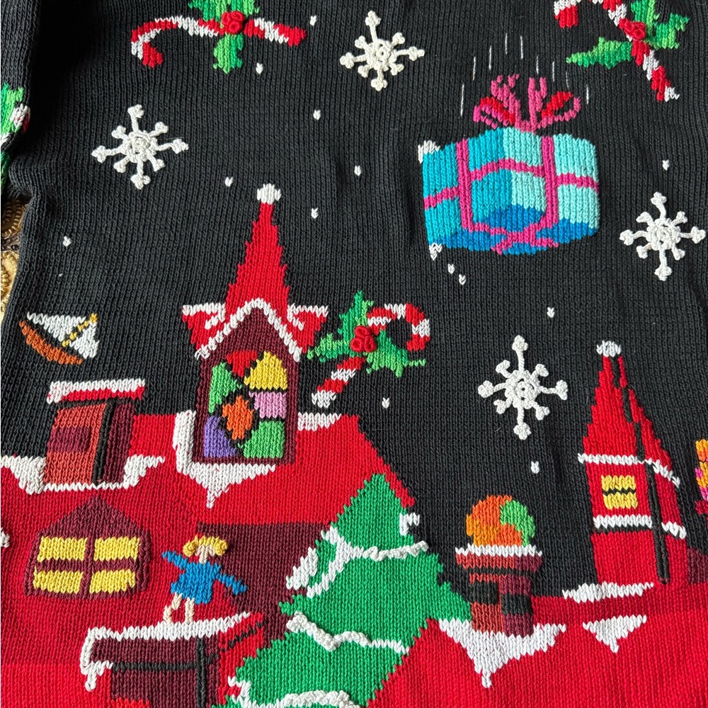 Berek vintage Festive Black Christmas Sweater with Santa Design - Picture 9 of 16